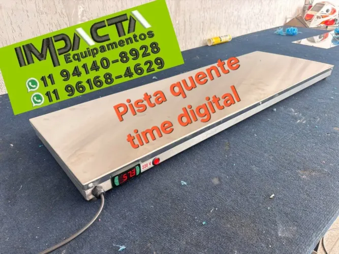 Prateleira inox com pista quente- para pizzaria, hamburgueria sob medida