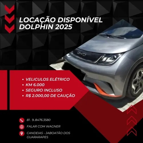 Aluguel de carro elétrico, dolphin gs, para motorista de aplicativo Uber, 99, indriver