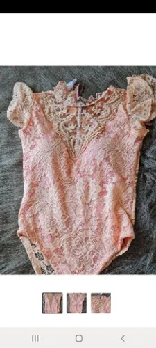 Body bordado tamanho único rosa
