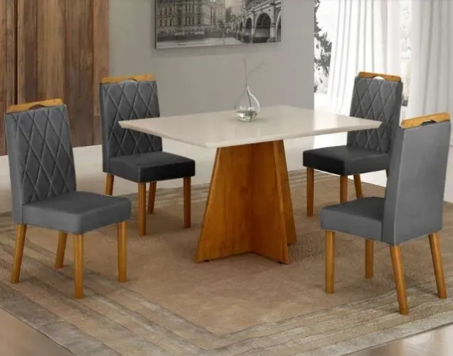 Mesa Alice com 4 cadeiras 100% MDF laminado!! Tt11