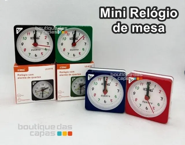 Mini Relógio Despertador De Mesa 6x6cm Le-8116 - Lelong