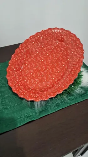 Bandeja de plástico com tema natalino