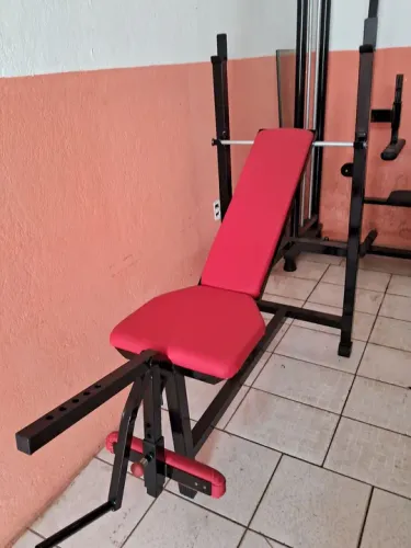 Banco supino reto inclinado com extensora flexora conjugada profissional 