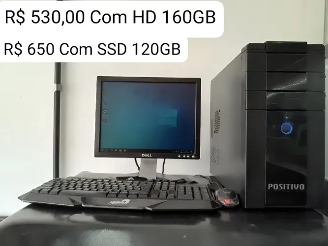 PC + Teclado e Mouse com HD R$445, com SSD R$565