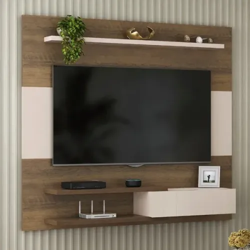 Novo | Painel TV até 55" com Prateleiras 135cm - Fazemos Entrega