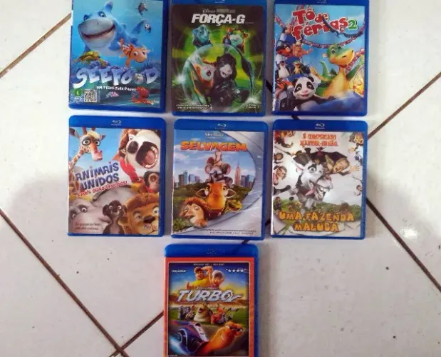 Kit 7 animações Blu-ray Seefood, Força-G, Tô de Férias 2, Animais Unidos, Selvagem, Turbo