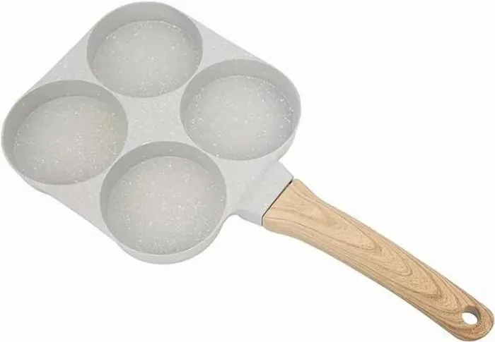 Frigideira Antiaderente 4 Furos Para Ovo Panela de ovo frito, panela de panquecacom cabo d