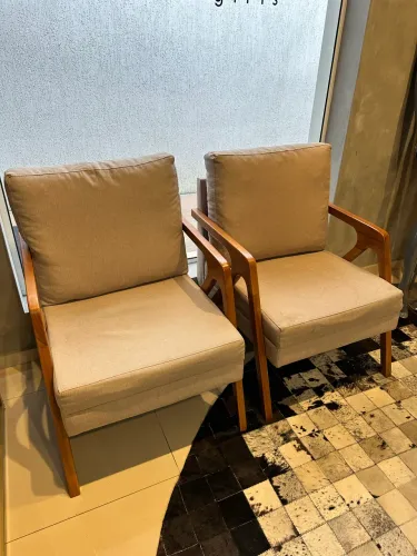 Poltrona madeira/tecido