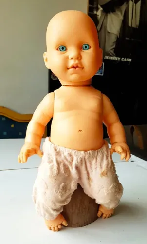 Brinquedo - Boneca Bebê (Marca Viva) - Tamanho Grande (40 cm) - Anos 90