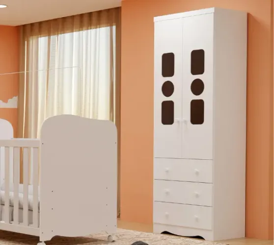 Guarda Roupa Tedy 02 Portas, 100% MDF(Novo)