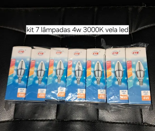 Oportunidade Kit com 7 Lâmpadas LED Vela 4W 3000K