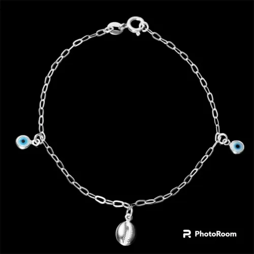 Pulseira conchinha e olho grego <br>