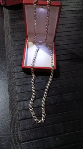 Colar masculino banhado a prata Rose Benedetti