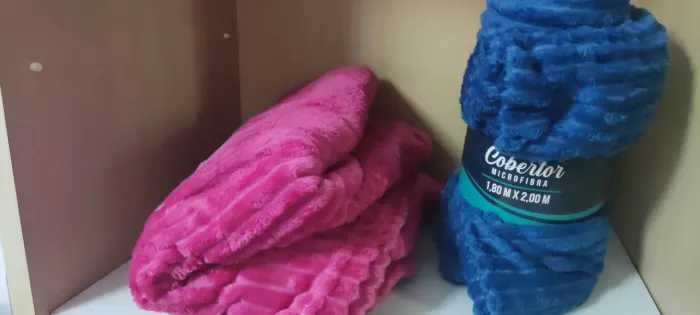 Cobertores / coberta / colcha para cama rosa e azul novos