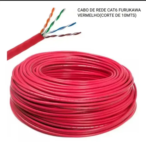 10 metros - Cabo de Rede cat6 Furukawa vermelho 