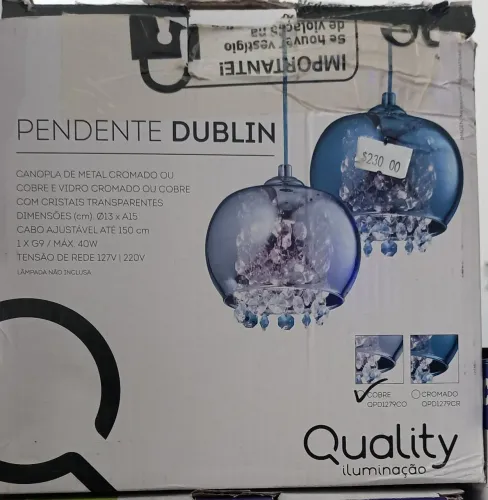 Pendente Dublin bivolt Quality Iluminação 
