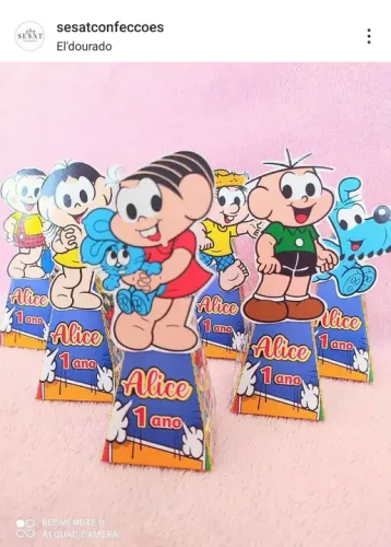 Turma da Mônica caixinha pra lembrancinha de festa
