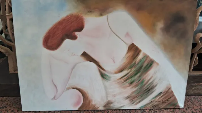 Belíssimo Quadro figura feminina curvada medidas 90x60