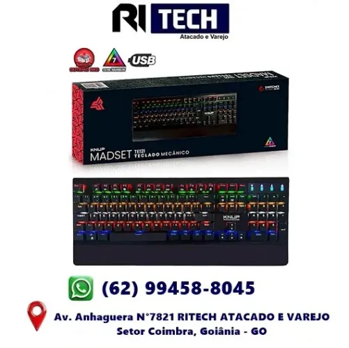 Teclado Gamer Mecânico USB RGB Switch RED Vermelho KP-TE121 - Knup