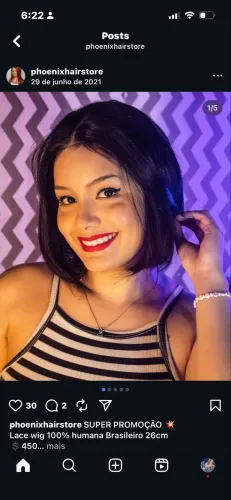 Peruca Front lace wig repartição fixa 100% humana 25cm castanho escuro 