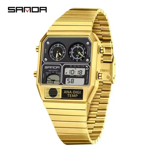 Relógio Digital Sanda 3192 A Prova D'água Com led eletrônico casual multi-função