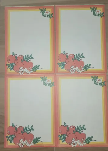 4 papéis de carta maçãs antigos