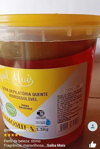 Cera Depilatoria Pote Grande 1300G, Brinde 3 pact de papel depilatorio