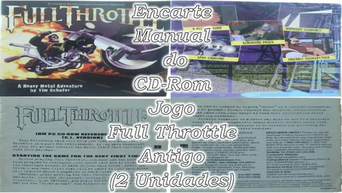 Encartes do Jogo Full Throttle Jogo Antigo