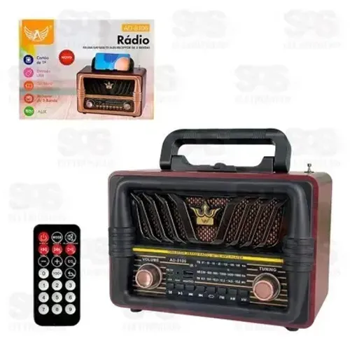 RADIO AM FM COM BLUETOOTH USB ESTILO RETRO VINTAGE ANTIGO AD8106