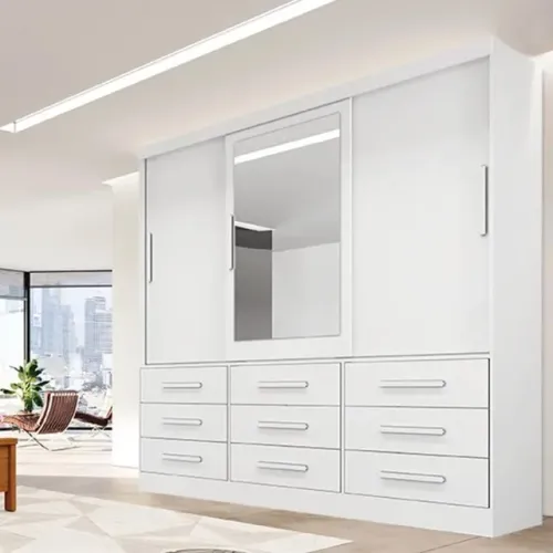 Guarda-Roupa Casal 3 Portas Turim Larg. 2.11- Produto Novo Entrega Rápida