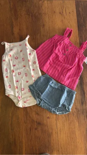 Conjunto de Roupas para Bebê Menina CARTERS 12 meses
