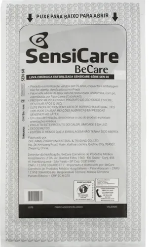 Kit 200 pares Luvas cirurgica esteril sensicare 7.5