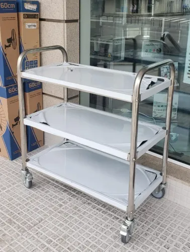 Carrinho serviço hotel inox 3 planos 85x45x90cm - Alecs