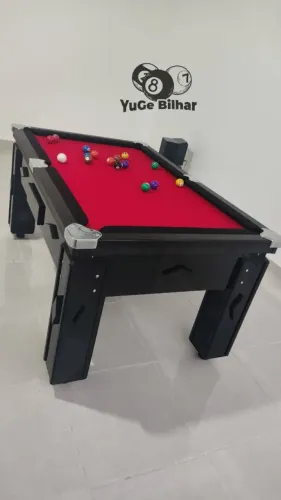 Mesa de bilhar com campo de pedra ardósia