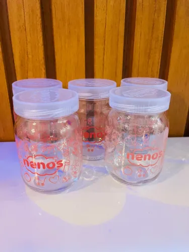 5 Potes de vidro armazenar Leite materno Nenos 200ml
