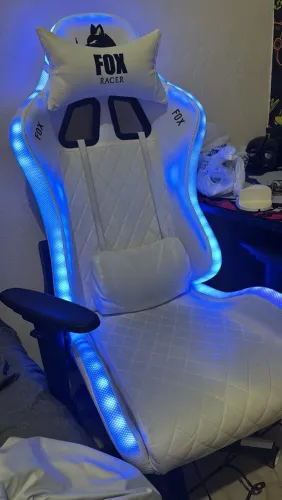 Cadeira gamer fox branca RGB