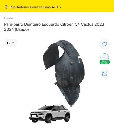 PARABARRO DIANTEIRO ESQUERDO C4 CACTUS