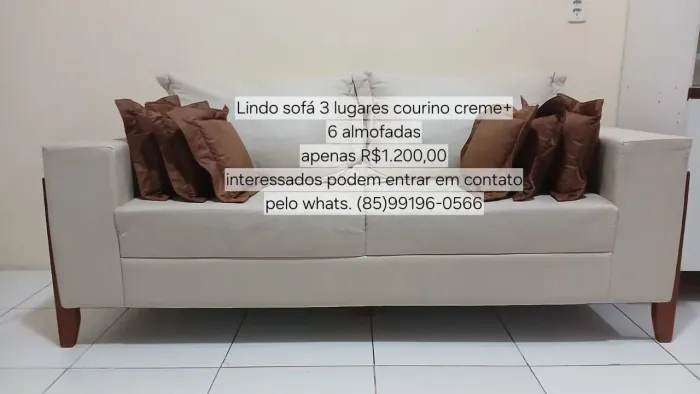 Lindo sofá de 3 lugares