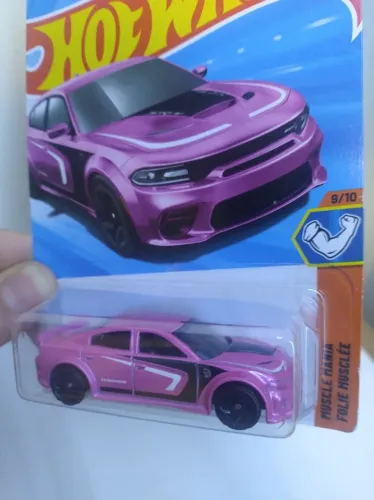 Miniatura Hotwheels 20 Dodge Charger Hellcat Rosa Loose Novo 1:64 Hot Wheels