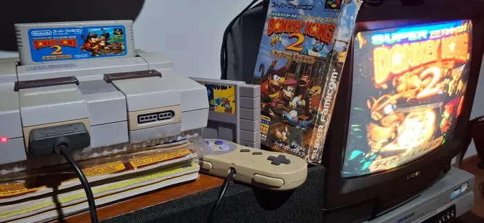 Super Nintendo + fita original Donkey Kong 2