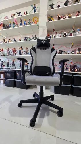 Cadeira Gamer Reclinável toda em Tecido, até 130kg (Nova, na caixa) Ergonômica, Espuma 3D