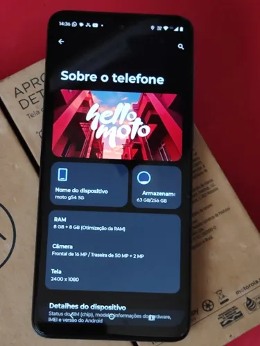 Moto G54 NFC 256 GB, 16 RAM, 5G, Com Nota e na Caixa. Parcelo, Entrego Ho
