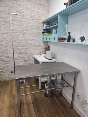 Mesa de atendimento veterinário