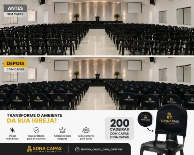 Capa de encosto de cadeiras para marketing.