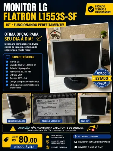 Monitor LG Flatron L1553S-SF 15" - Funcionando