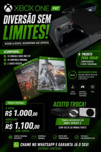 Xbox One Fat - 2 Jogos - 500gb