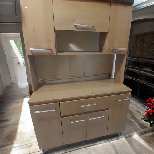 Armário de cozinha branco/ mel dakar espaçoso e conservado