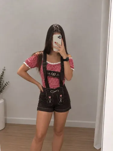 Traje Oktoberfest Feminino (SHORT e BLUSA)