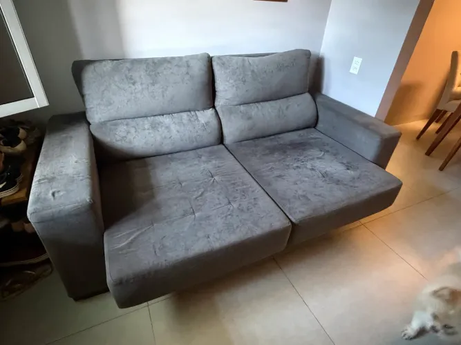Sofá 2 lugares - cinza camurça