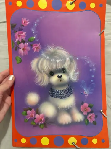 Pasta rara e antiga cachorrinho década de 80